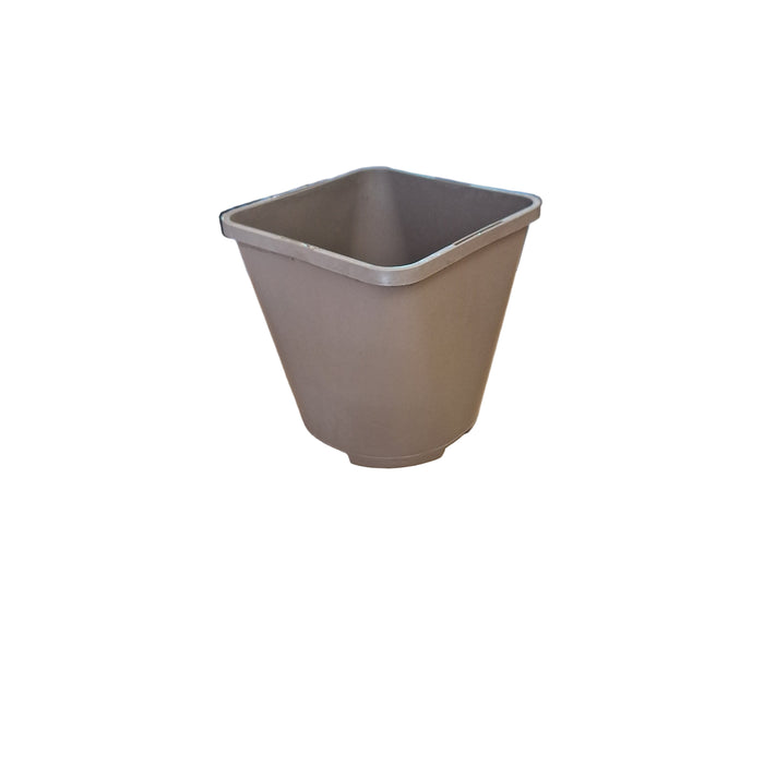 12.5cm 1.4L Sq Round Plant Pots - Taupe