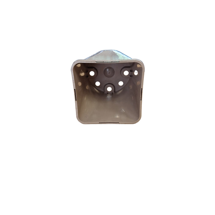 12.5cm 1.4L Sq Round Plant Pots - Taupe