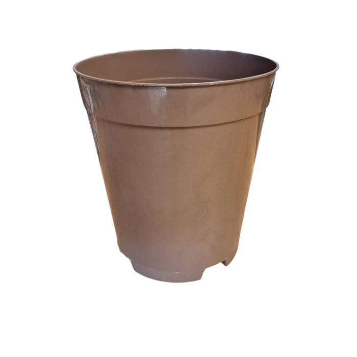 18cm 4L Round Plant Pots - Deep - Taupe