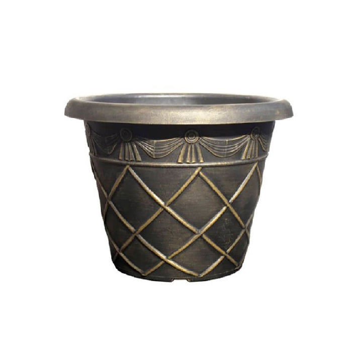 25cm Tuscany Roman Round Planter - Black Bronze