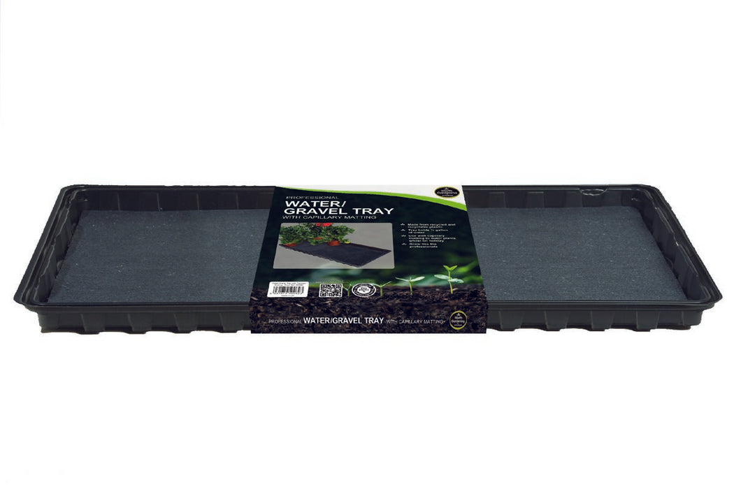 Garland Watering/Gravel Tray with Capillary Matting - Grey - 55cm x 31cm