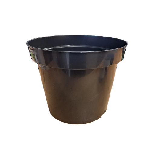 23cm Round plant pot (injection moulded) - BLACK