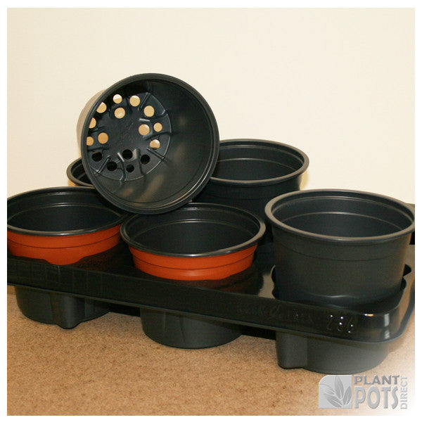 13cm Round plant pot carry tray - holds 6 pots