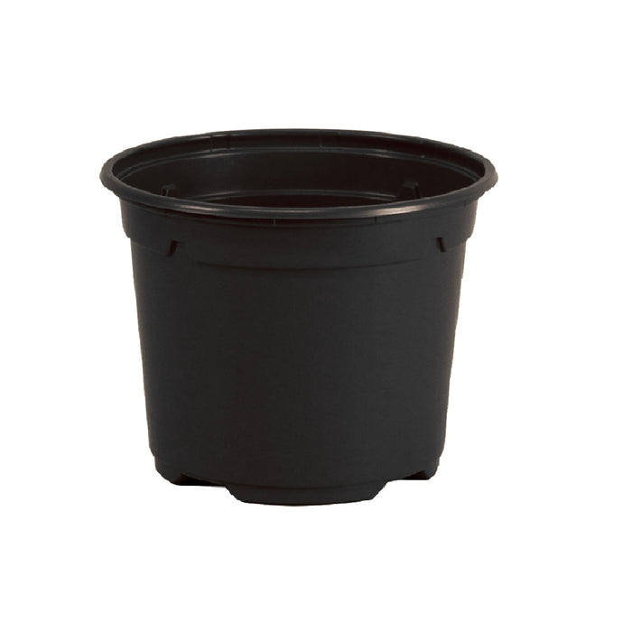 14cm Low Duo Round Plant Pot - Black