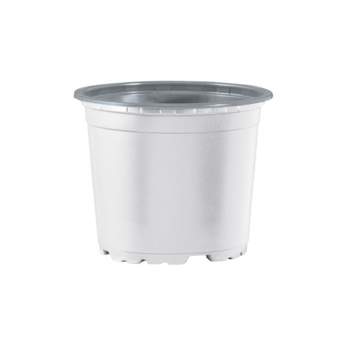 19cm (3litre) 5° TEKU Round Plant Pot - White