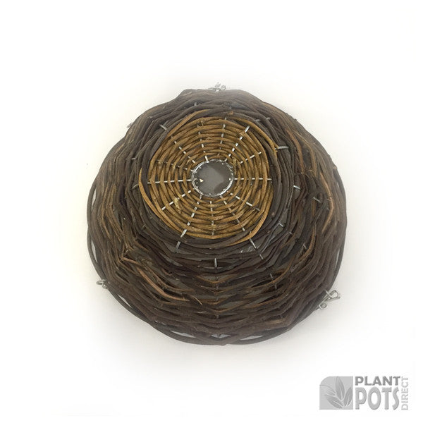 25cm / 10" - Willow & Black Rattan Round Baskets