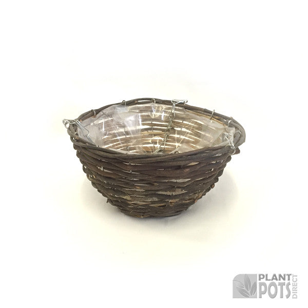 25cm / 10" - Willow & Black Rattan Round Baskets
