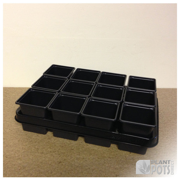 9cm Square plant pot set - 12 pots