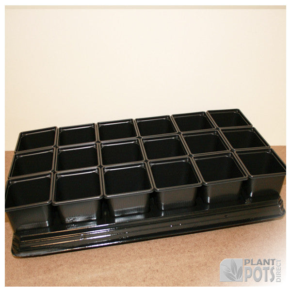 9cm Square plant pot set - 18 pots