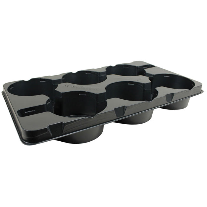 17cm Round Carry Tray - Black - Holds 6 pots
