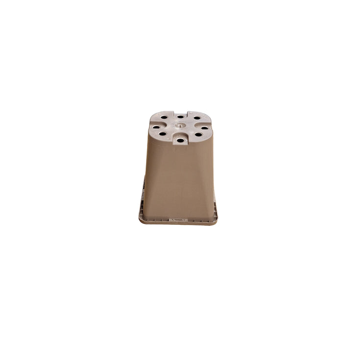 11.2cm 1L Sq Round Plant Pots - Taupe