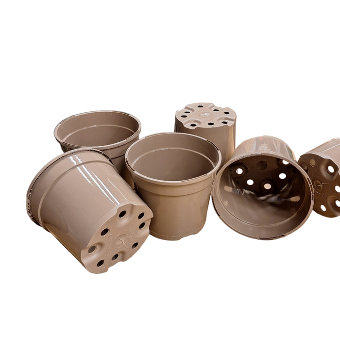 15cm 1.5L Round Slotted Pots - Taupe