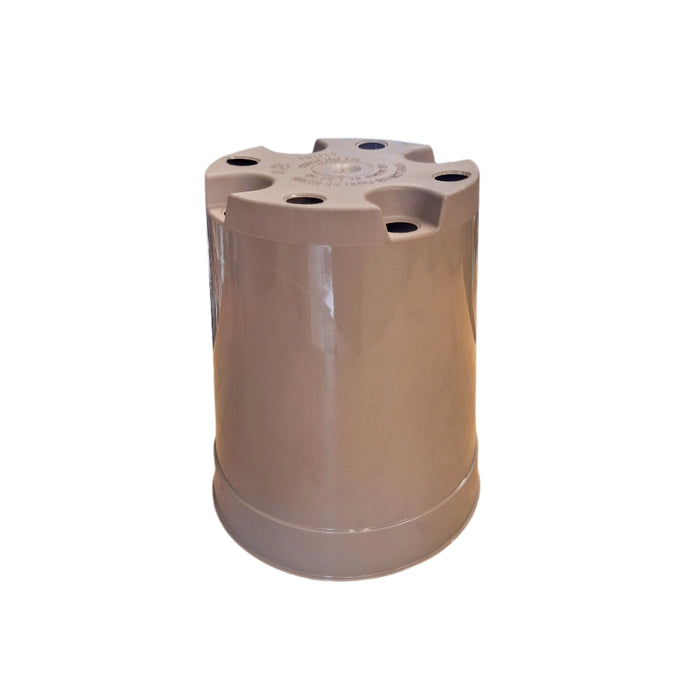 18cm 4L Round Plant Pots - Deep - Taupe