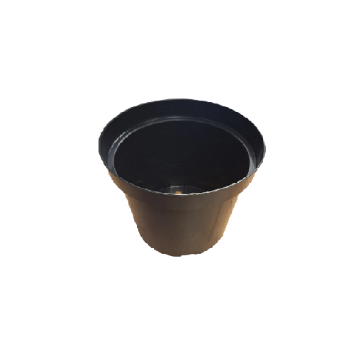 19cm Round plant pot (injection moulded) BLACK