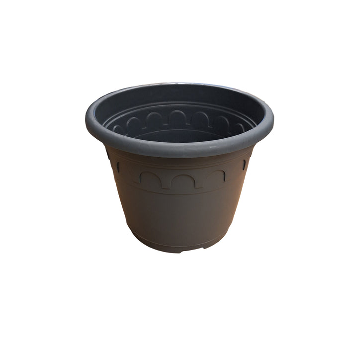 35cm 15L Round Plant Pots - Roma - Grey