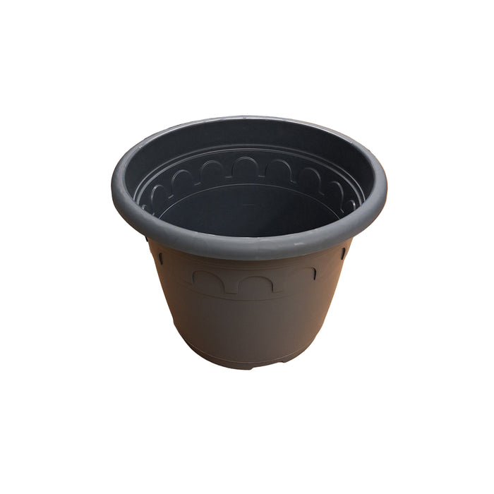 35cm 15L Round Plant Pots - Roma - Grey