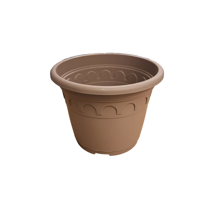 15l plant pots 35cm 15L Round Plant Pots - Roma - Taupe