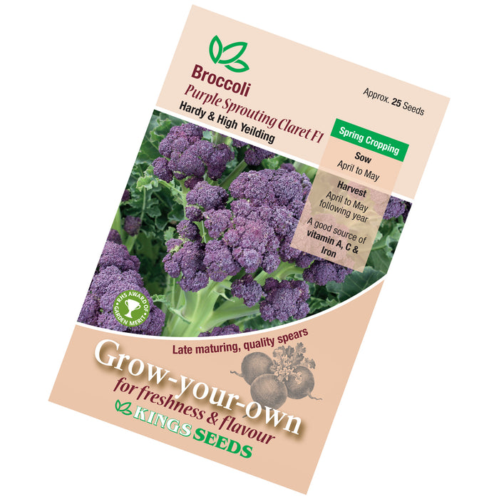 Broccoli Purple Sprouting Claret F1 Seeds