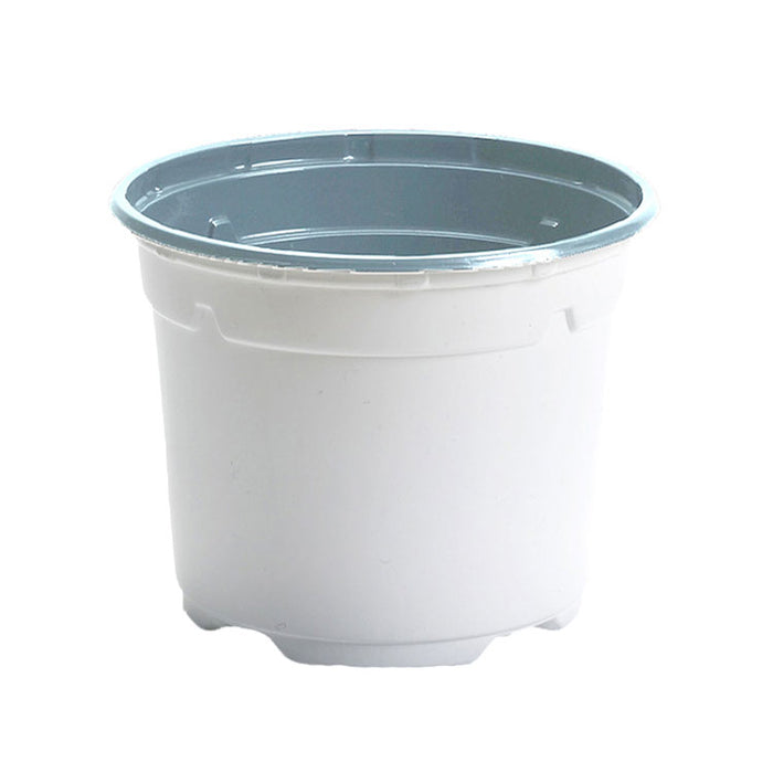 17cm Low Duo Round Plant Pot - White
