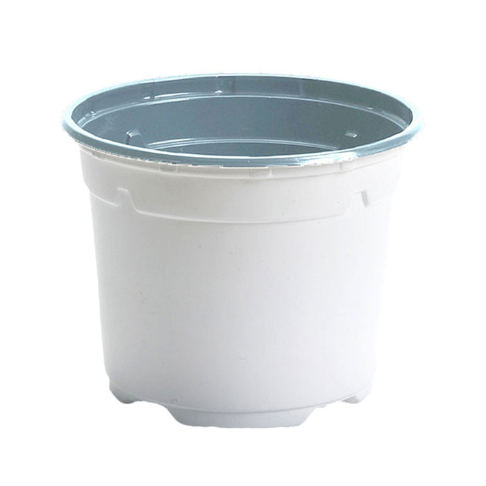 19cm Low Duo Round Plant Pot - White