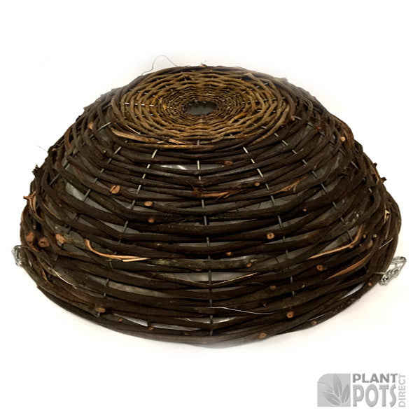 40cm/ 16" Willow & Black Rattan Round Baskets