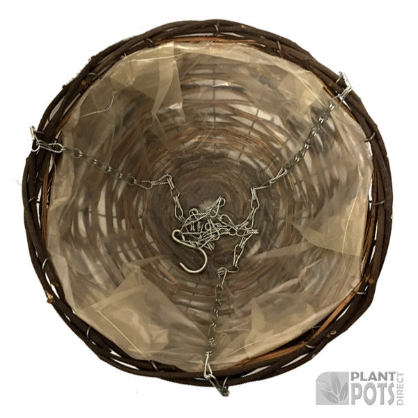 40cm/ 16" Willow & Black Rattan Round Baskets