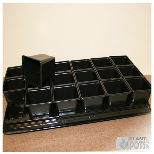 9cm Square plant pot set - 18 pots