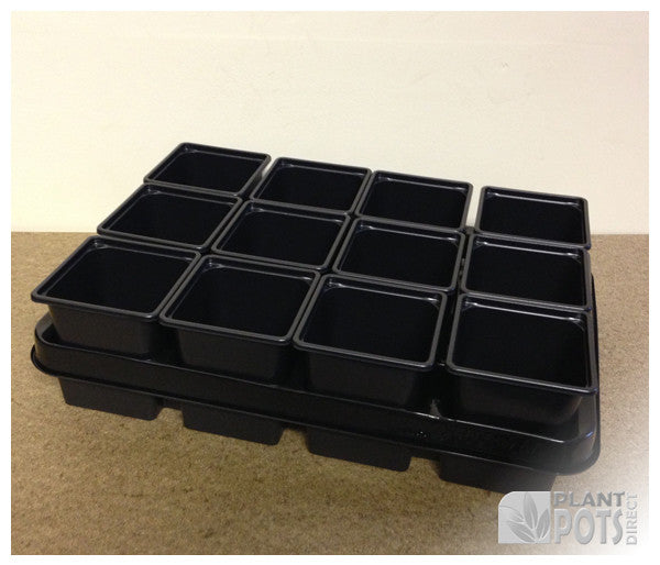 9cm Square plant pot set - 12 pots