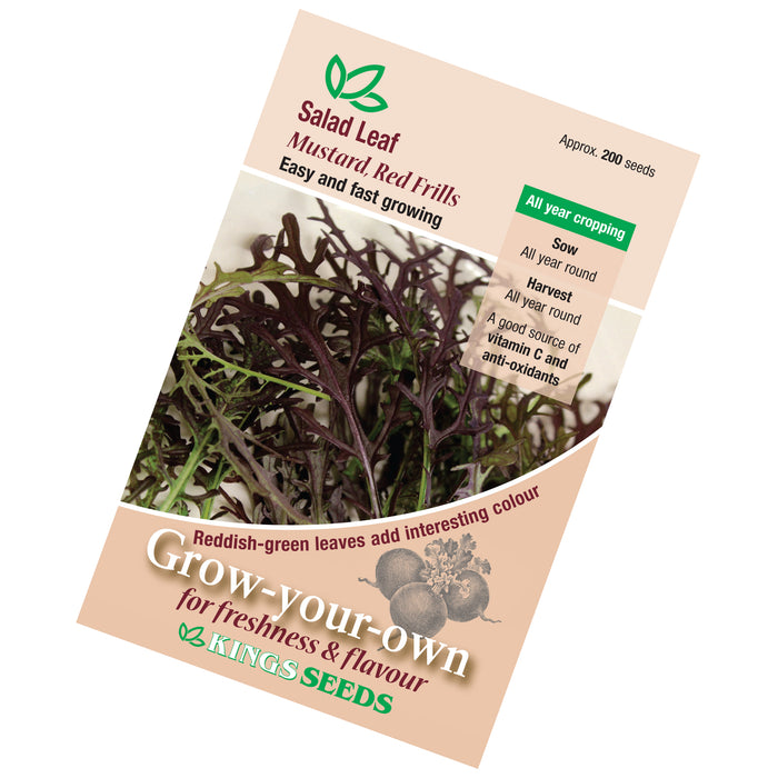 Salad Leaf Mustard Red Frills Seeds